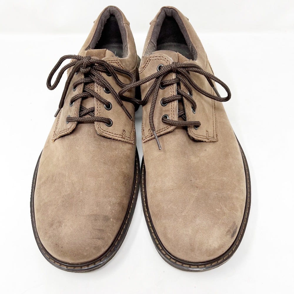 ECCO Mens Shoes Size EU 46 US 12 Oxford Hydromax Water Beige Tan Suede Leather